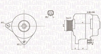MAGNETI MARELLI 063731959010 Generator für HYUNDAI,OPEL,RENAULT