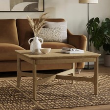 Dunelm Zian Coffee Table Mango Wood Square Modern Living Room Furniture RRP £179