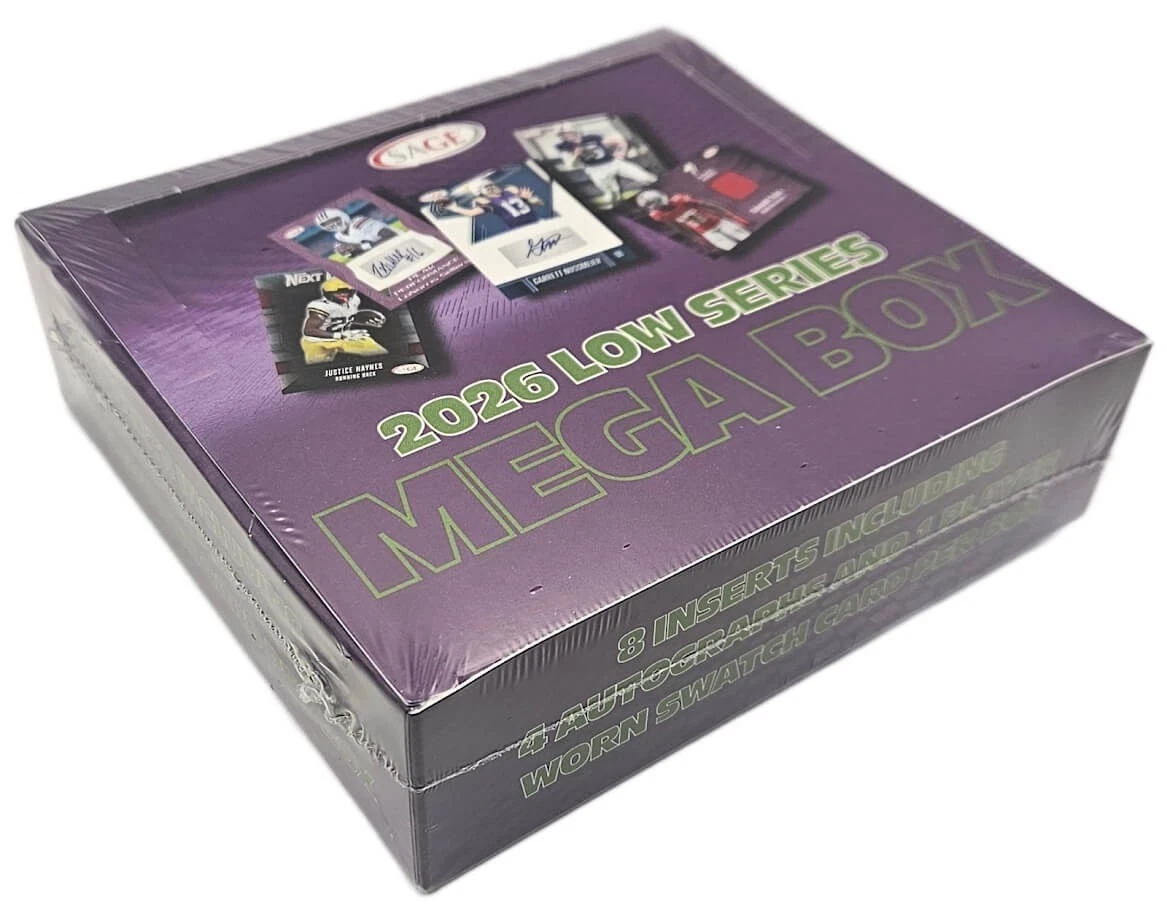 2026 Sage Low Series Football Sealed Purple Mega Box 4 Autographs