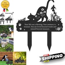Grave Markers for Cemetery for Cat, Metal Grave Markers Yard Memorial Pet, De...