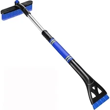 3-in-1 Extendable Snow Brush with Ice Scraper Squeegee Auto Snow Ice Removal