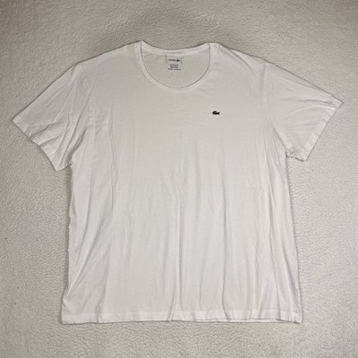 Lacoste Mens Loose Fit Big Alligator Graphic T Shirt Size 3XLB PERU White