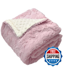 BUTTZO Baby Blanket for Boys Girls Toddlers, Fuzzy Soft Warm Cozy Minky Dot Rece