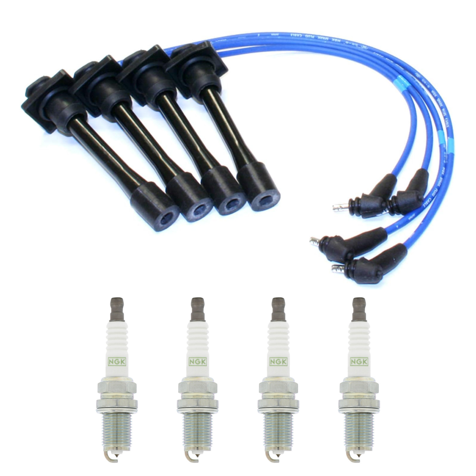 NGK Wire Set and 4 x G-Power Spark Plugs Kit For Toyota Celica Corolla Paseo