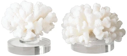 Uttermost Hard Cream Coral 2-Piece Accent Sculpture Set - Picture 2 of 3
