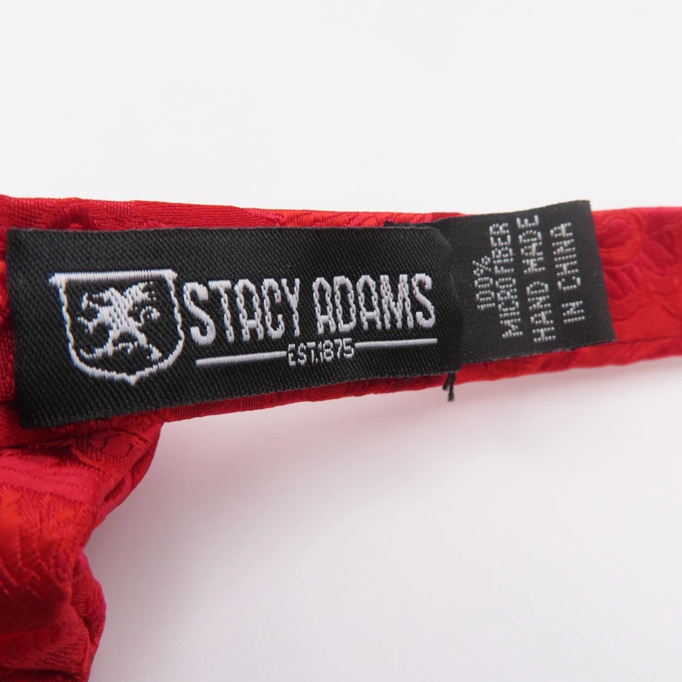 Pajarita de poliéster Stacy Adams roja cachemira 2,25" de ancho pre atado esmoquin formal Foto 3 de 4