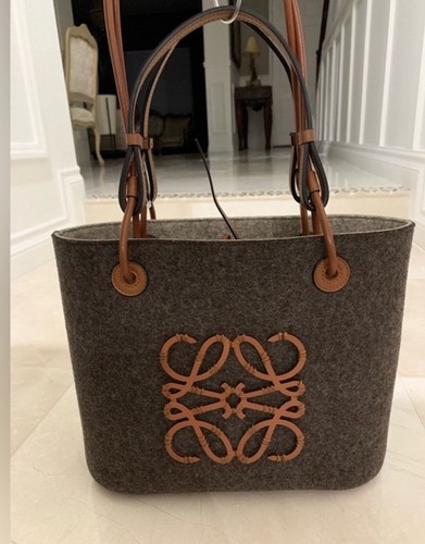 Authentic Loewe Anagram Felt Tote Womens Tote Bag Medium Size