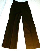 Vtg 70's WRANGLER Disco Brown Polyester High Waist Bell Bottom Pants Flare Leg M