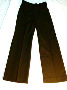 Vtg 70's WRANGLER Disco Brown Polyester High Waist Bell Bottom Pants Flare Leg M