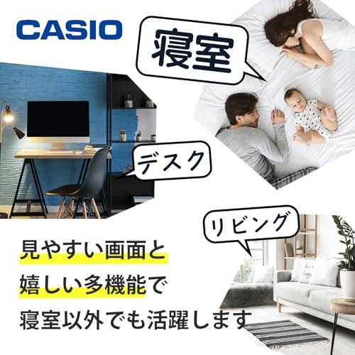 CASIO Radio Controlled Alarm Clock DQD-851J-8JF Temp Humidity Silver Japan