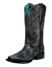 Corral Western Boots Womens Glitter Inlay Embroidery Black A4876