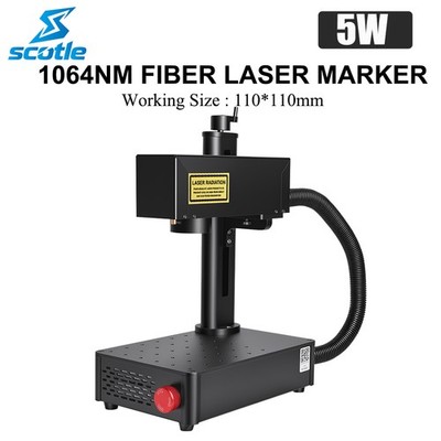 Portable 5W 1064nm Fiber Laser Marking Machine Metal Engraver For Steel Tag 220V