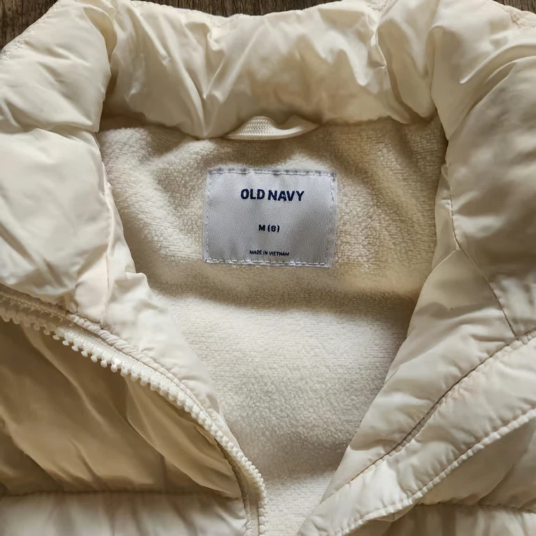 Chaleco acolchado con cremallera Old Navy niñas jóvenes blanco - talla 8 Foto 4 de 4