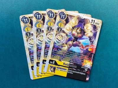 Raijinmon BT9-042 Playset X Record Digimon Card Game x4