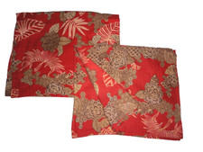 TOMMY BAHAMA SPICE BROWN FLORAL TAN TROPICAL 2 STANDARD PILLOW SHAMS 21X27