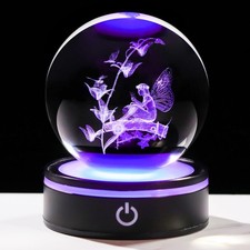 YWHL 3D Butterfly Fairy Figurine Crystal 3.15 inches (8 cm),