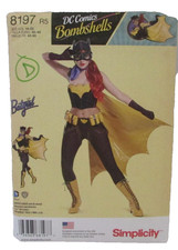 Simplicity 8197 DC Bombshells Batgirl Costume Pattern Sz 14, 16, 18, 20, 22