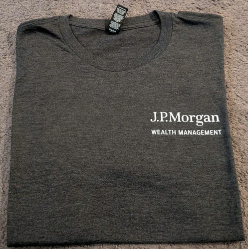 J.P. Morgan Global Wealth Management Chase Bank grau T-Shirt Herren Medium