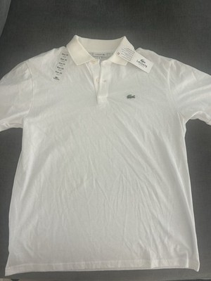 Lacoste Boys' Polo Shirt Size 16 Classic Fit Short Sleeve White Alligator Logo