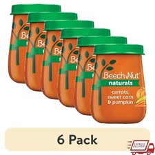  6 Pack Stage 2 Baby Food Puree Carrots Sweet Corn Pumpkin Non-GMO Gluten Free
