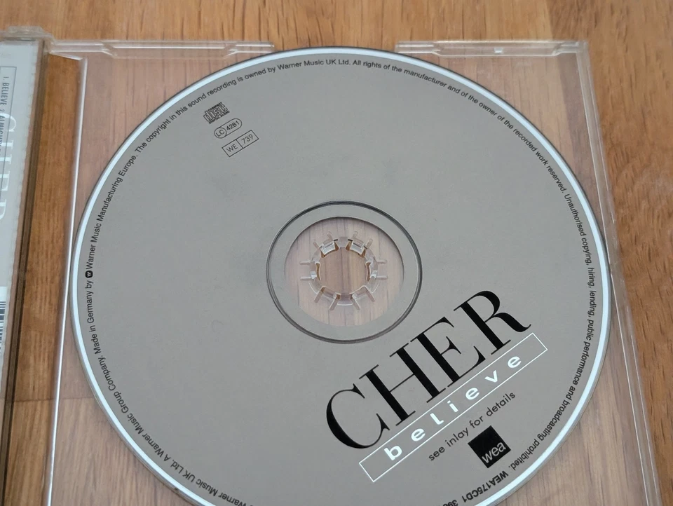 Cher Believe 1998 CD Single CD 1 WEA Euro House Disco 3 Tracks Electronic Pop - Bild 3 von 4