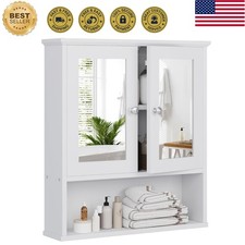 Bathroom Wall Cabinet with Mirror, White Bathroom Mirror Cabinet Wall Mounted...