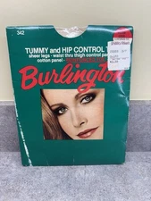 Vintage Burlington Tummy & Hip Control Top Pantyhose Medium Cocoa
