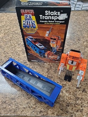 VINTAGE SUPER GO BOTS STAKS TRANSPORT W BOX COMPLETE VINTAGE 1985 TONKA #7244
