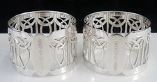 Pair Sterling Silver Napkin Rings, London 2004, Harrison Brothers & Howson Ltd