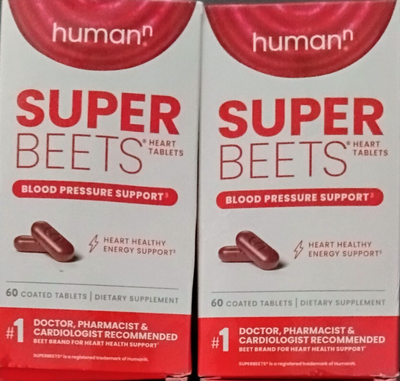 #ad #ad 2 HUMANN SUPER BEETS BLOOD PRESSURE HEART SUPPORT SUPPLEMENT 60 X2 120 TABLETS $27.54
