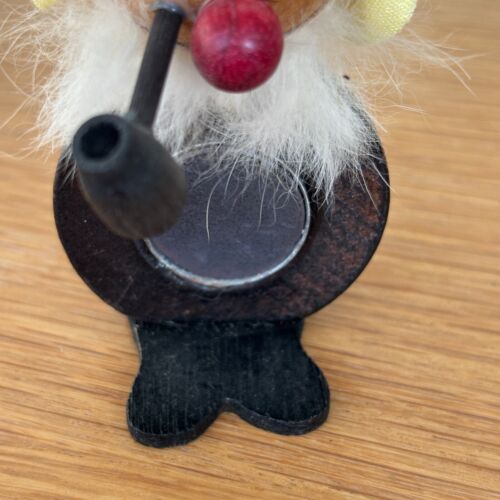 Vintage Dänischer alter Mann mit Pfeife Holzfigur Magnet Mid Century Troll MCM - Bild 11 von 11