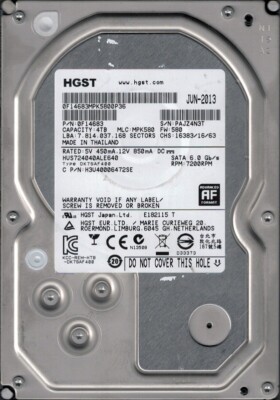 HUS724040ALE640 P/N: 0F14683 MLC: MPK580 HGST 4TB | eBay