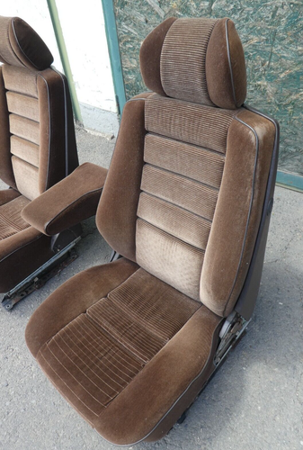Mercedes-Benz W126 SEC Coupe C126 126 posti sedili anteriori sedile _ velluto marrone - Foto 11 di 21
