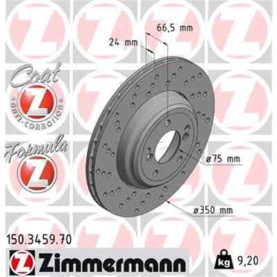 2x ZIMMERMANN Formula Z Bremsscheibe 150.3459.70