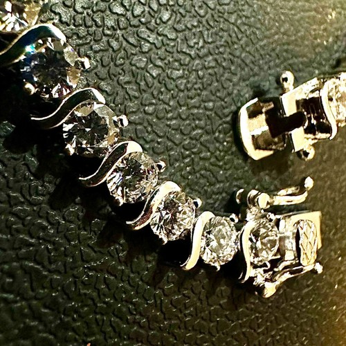 Charms Tennis Bracelet for Women 18K White Gold Plated 7.5 inch Free shipping - Picture 6 of 10