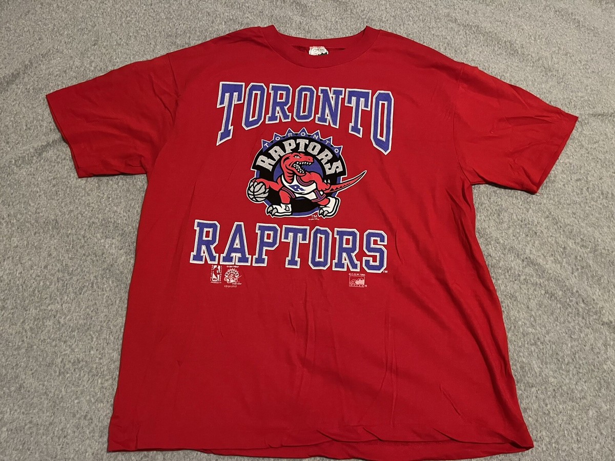 Vintage 1994 Toronto Raptors Waves Red T-Shirt Size Large