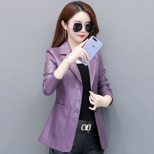 Girl Leather Jacket Women's PU Leather Jacket Ladies Suit Coat XXS-2XL - Picture 10 of 10