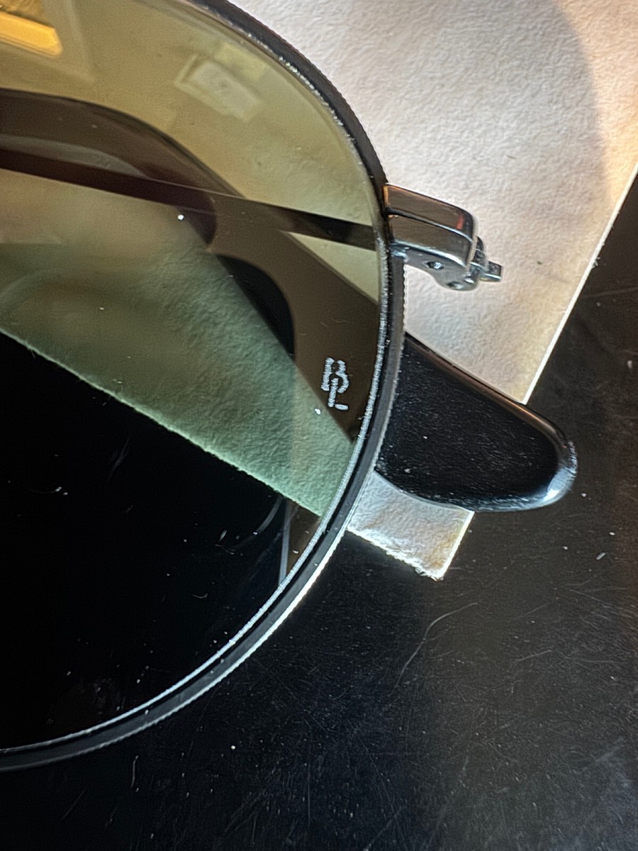 50mm RayBan Bausch&Lomb W0604 Black metal round aviator sunglasses