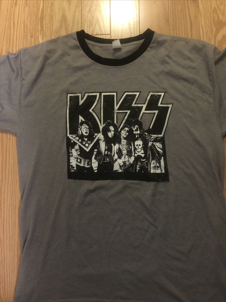 KISS 2004 XL Dressed To Kill Distressed Ringer Shirt Frehley