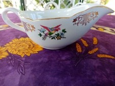 Saucière ancienne Faience KG Lunéville Badonviller Décor Oiseau du Paradis 