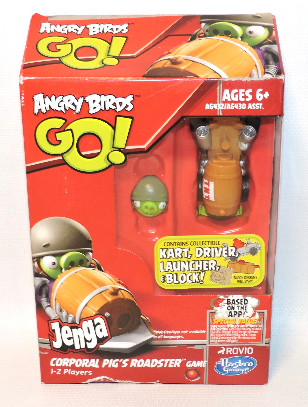Angry Birds Go Jenga Corporal Pigs Roadster Game Kart Driver Launcher Rovio NEW
