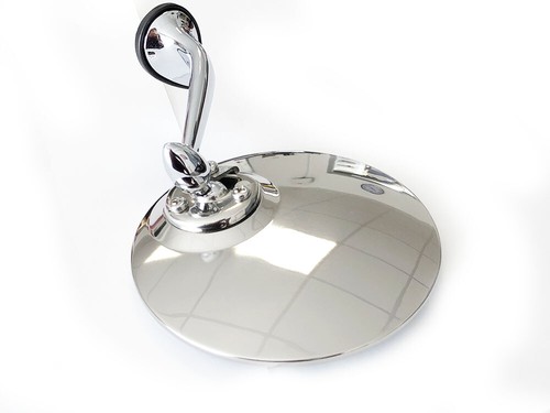 Pair Polished Stainless Steel Classic Vintage Car Convex Wing Mirrors OE Spec - Picture 3 of 6