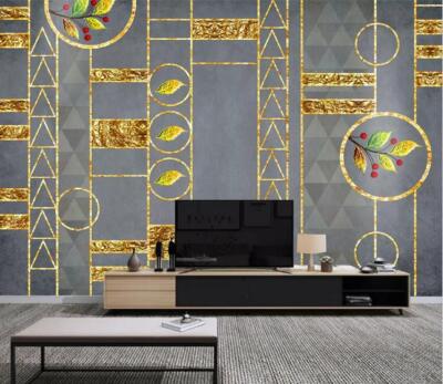 3D Golden Lines 47859NA Wallpaper Wall Murals Removable Wallpaper Fay
