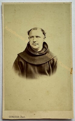 orig. CDV Foto Fotografie Bild alt Herr Mann Mode um 1860 Paris Genetier Mönch