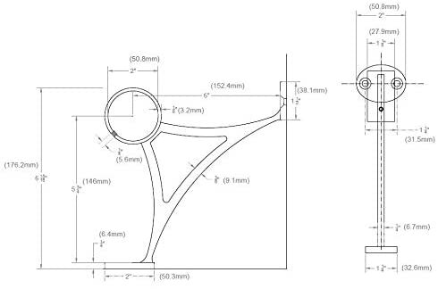 Satin Gold Finish 2" OD Edelstahl Kombination Bar Mount Fußschiene Kit - Bild 92 von 97