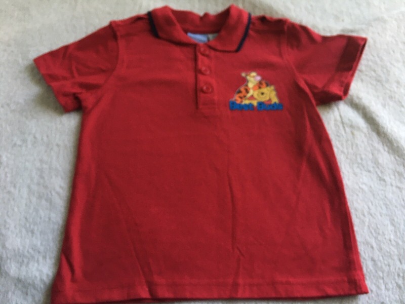 Vintage Disney Red Polo Shirt Winnie The Pooh & Tigger 3T Toddler Best Budd