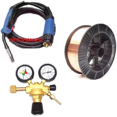 1 x MB15 Schweißbrenner 4 m + 15 kg Schweißdraht 0,8 mm + 1 x Gasdruckminderer 