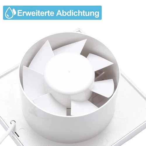 Abluftventilator Küche, 156m³/h IPX2 Lüfter Wasserdicht Badlüfter 150mm NEU - Afbeelding 8 van 9