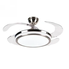 42" Ceiling Fan Light, Remote, LED 3-Color, Foldable Blades, Adjustable Height