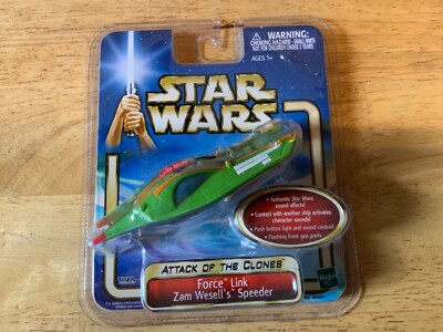 Star Wars Attack of the Clones - Force Link Zam Wesell's Speeder, neu, ungeöffnet
